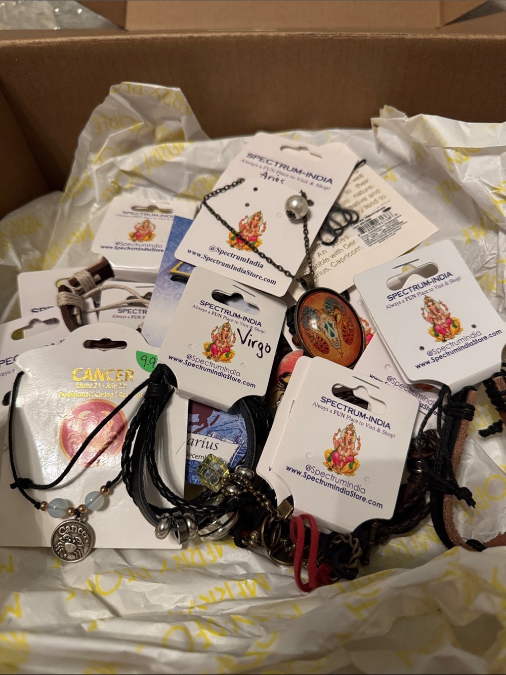 16 piece mixed astrology set bracelets and necklaces